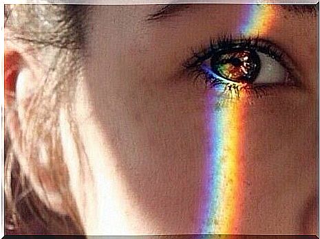 Rainbow for a girl's eye