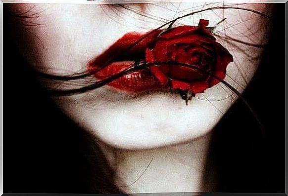 Mouth with Rose