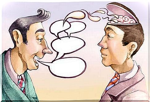 A man manipulates the language in conversation with another man