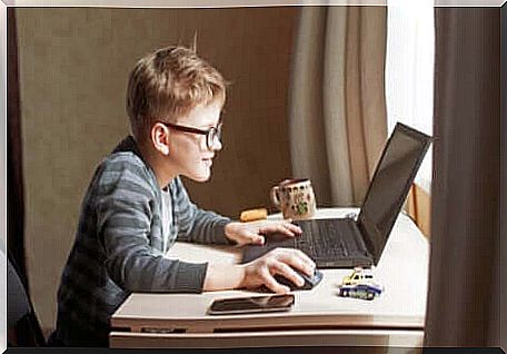 Boy spends a lot of time in front of computer