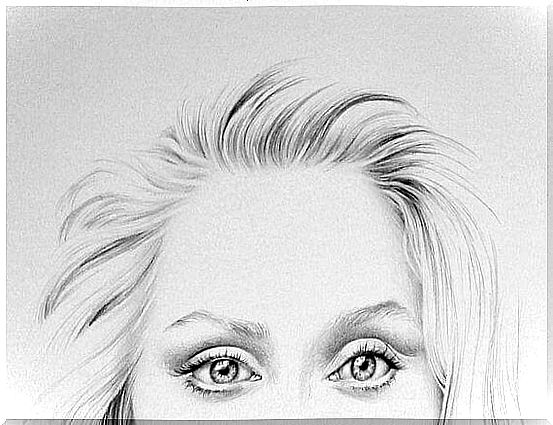 Drawing of Meryl Streep's eyes