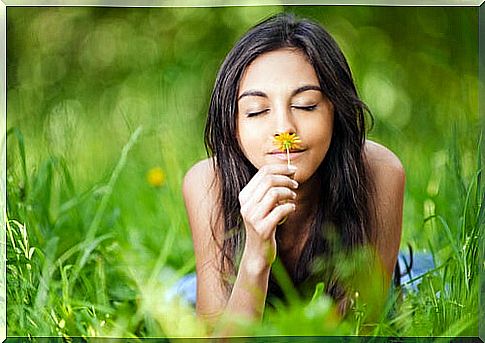 Smelling a Flower