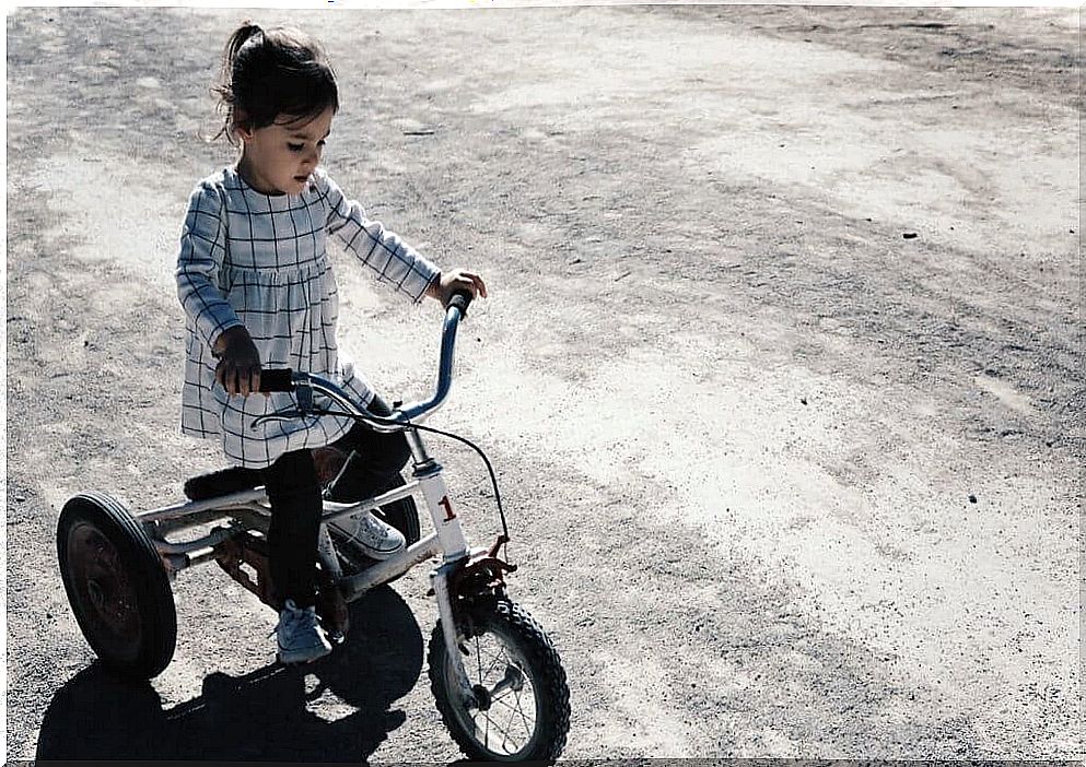 Child on a bicycle