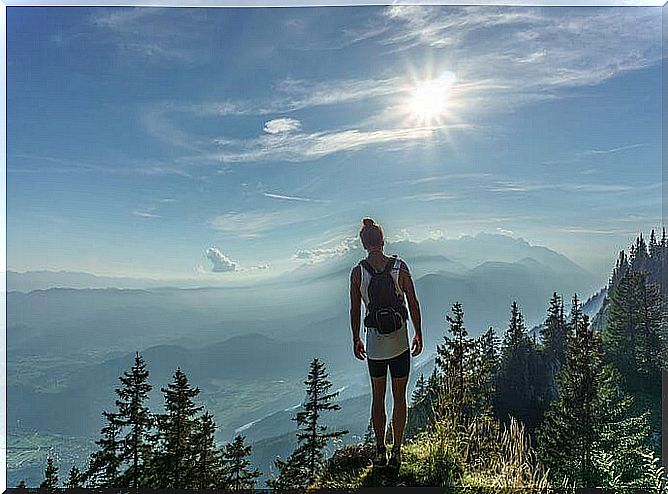 Woman on a mountain